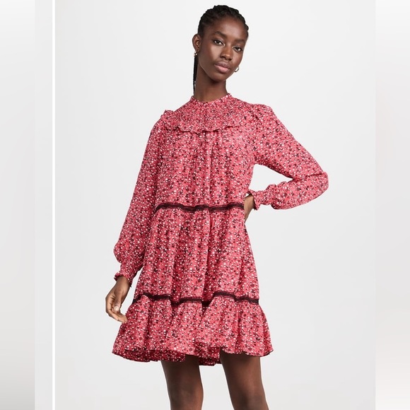 Scotch and Soda Longsleeve Smocked & Tiered Dress - Picture 2 of 5